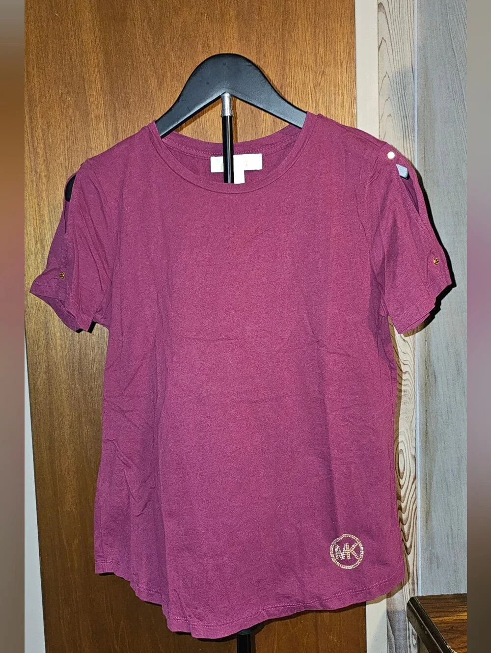 Michael Kors Short Sleeve Crewneck Tee in Wine